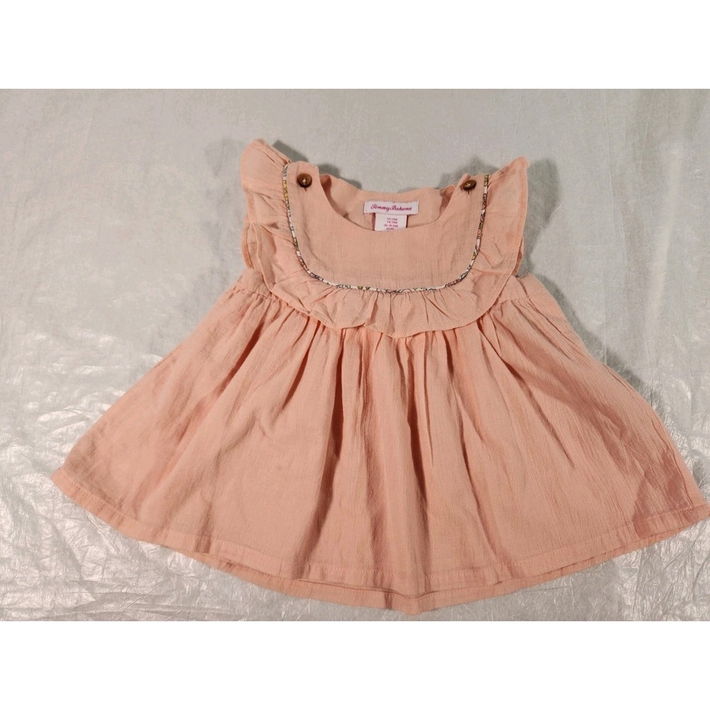 Tommy Bahama Dress Baby Girls 24 Month Pink Peach Spring Casual Ruffles